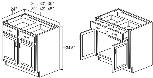 White Shaker 36" Base Cabinet