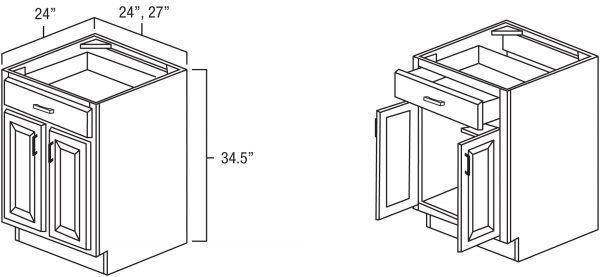 White Shaker 24" Base Cabinet