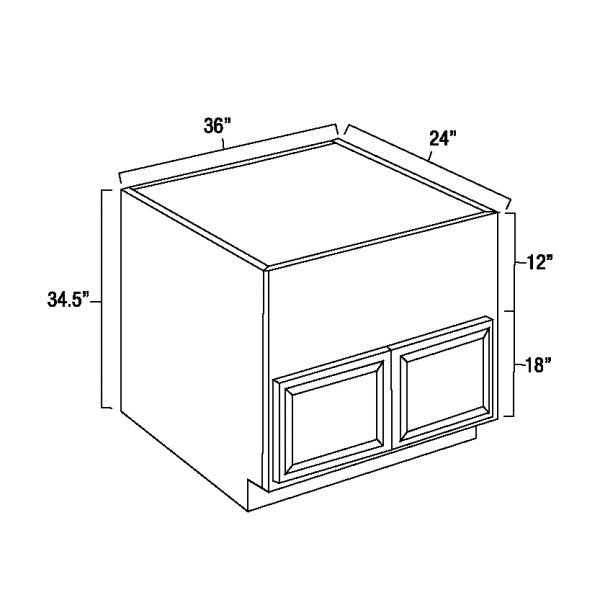 White Shaker 36" Farm Sink Base