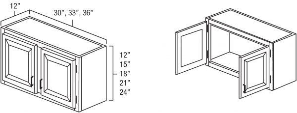 White Shaker 33" x 12" Wall Cabinet