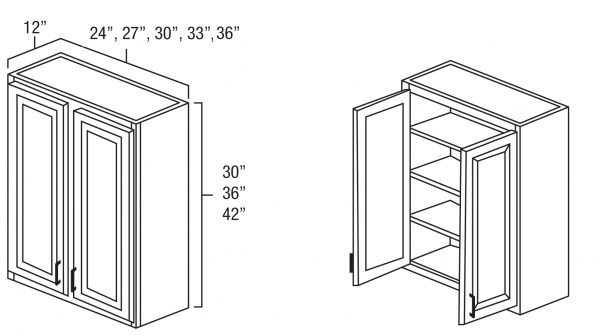 White Shaker 36" x 36" Wall Cabinet