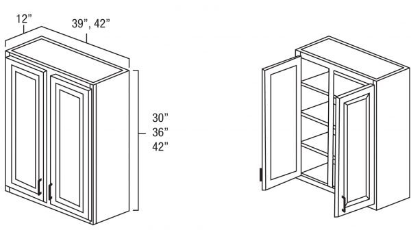 White Shaker 39" x 30" Wall Cabinet